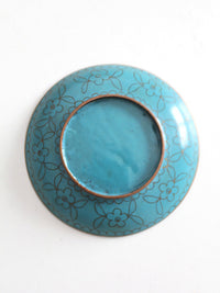 vintage Chinese cloisonné enamel floral dish