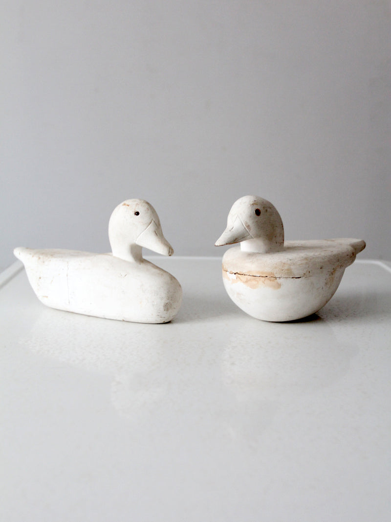 vintage handmade duck decoys pair
