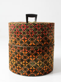 1960s Carry-All by Munro cut velvet jacquard wig case