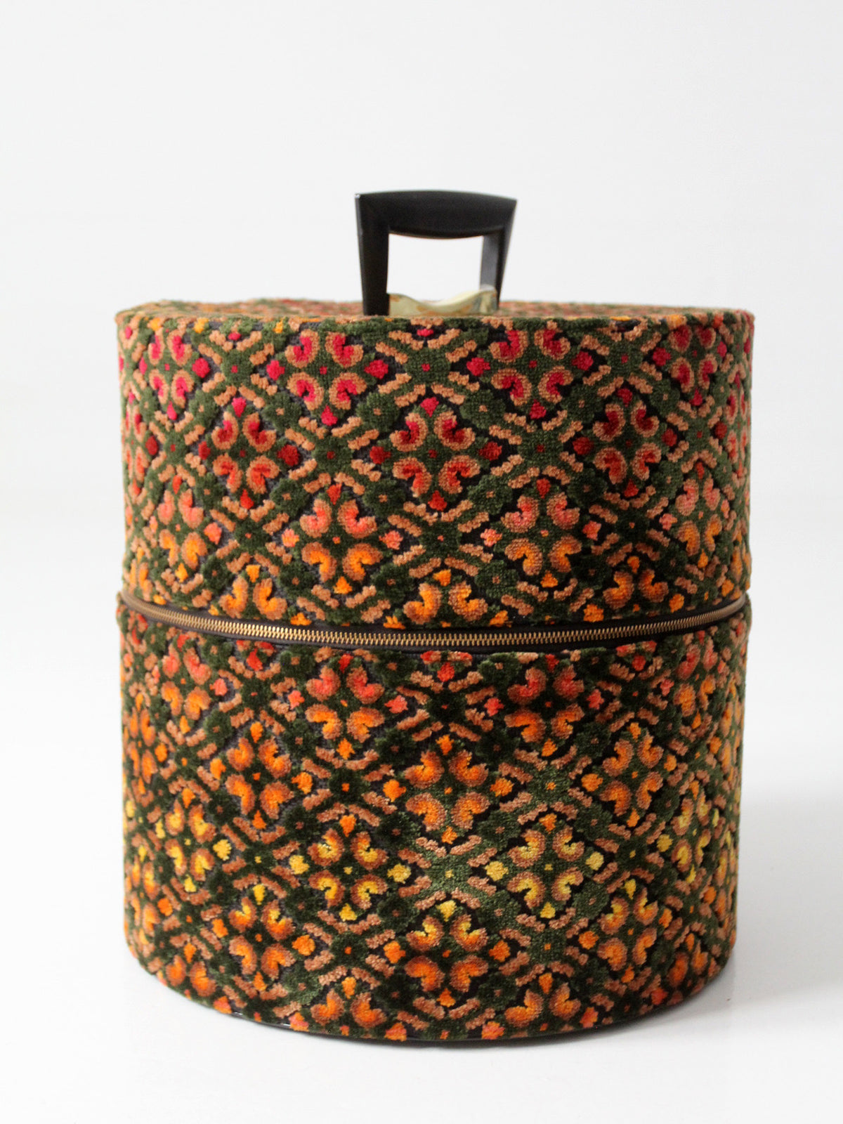 1960s Carry-All by Munro cut velvet jacquard wig case