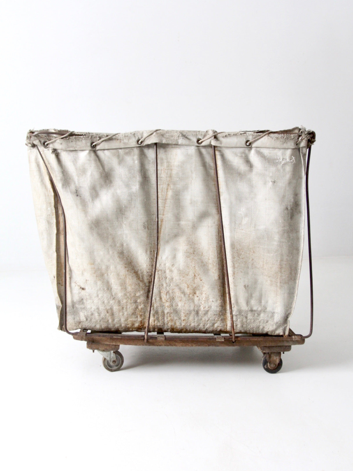 vintage industrial laundry cart
