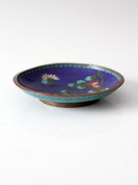 vintage Chinese cloisonné enamel floral dish