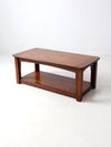 vintage oak coffee table with base shelf