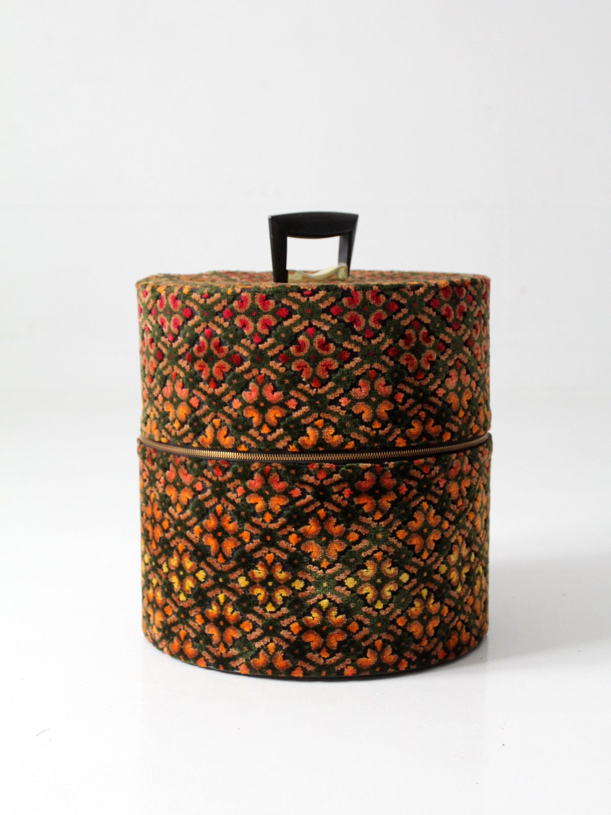 1960s Carry-All by Munro cut velvet jacquard wig case