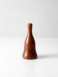 vintage mid-century turned wood hand bell