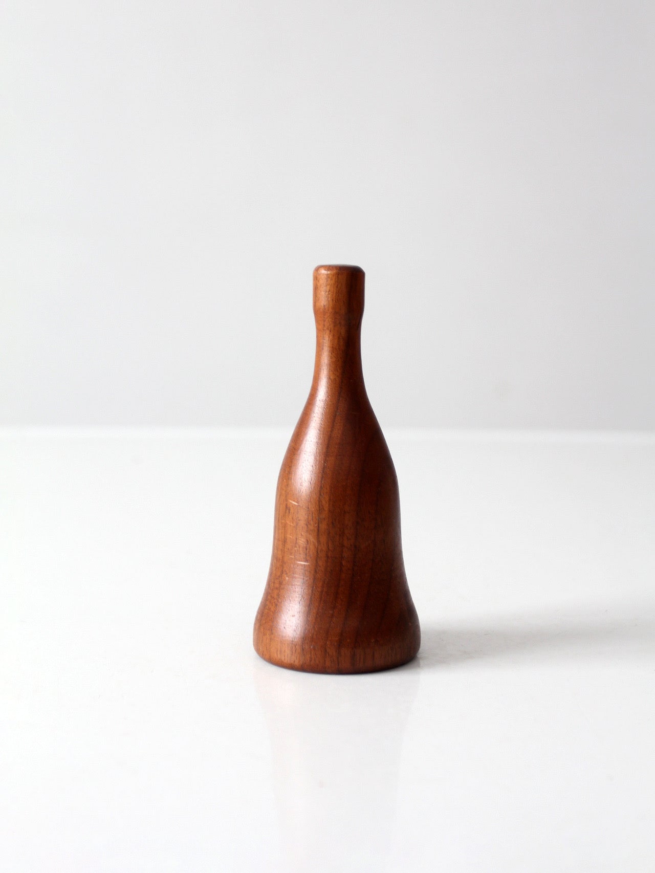 vintage mid-century turned wood hand bell