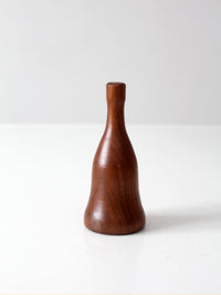 vintage mid-century turned wood hand bell