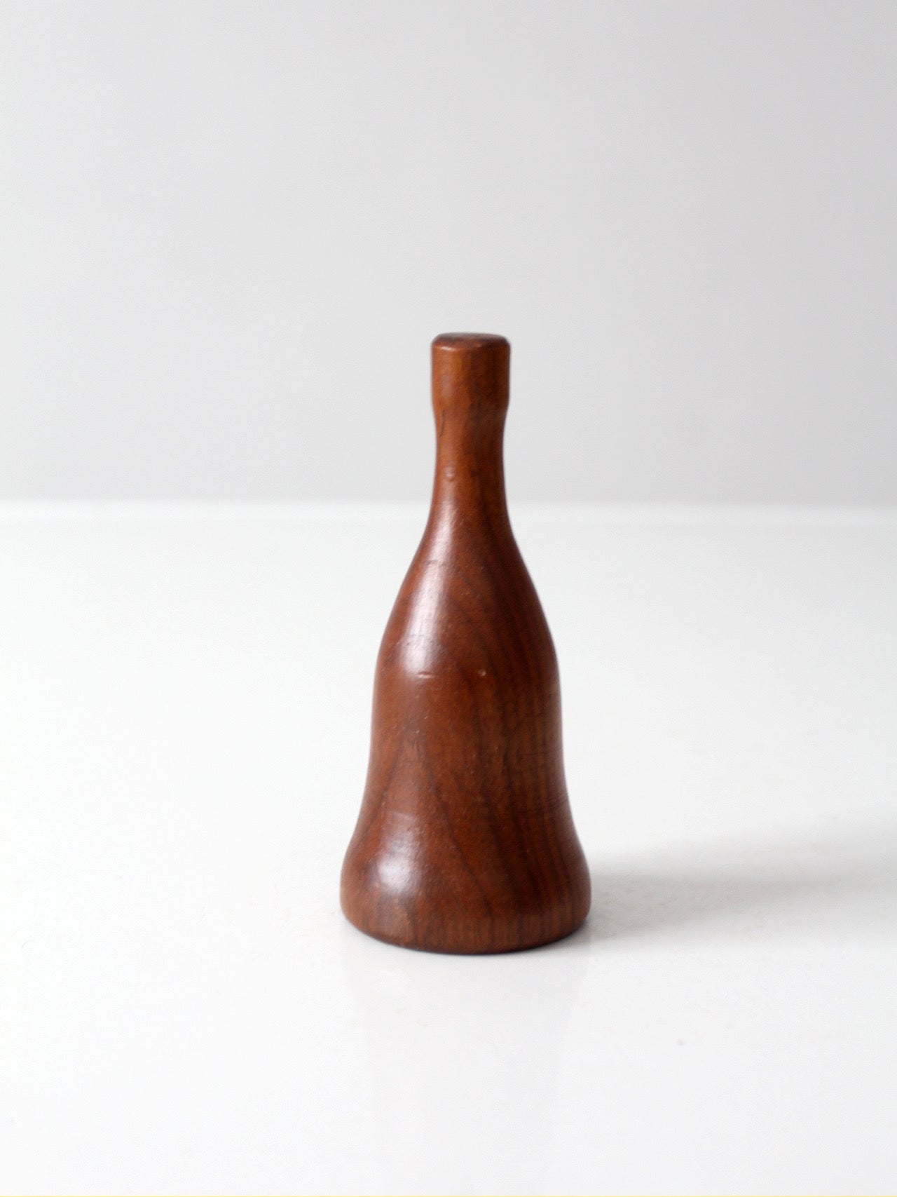 vintage mid-century turned wood hand bell