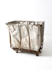 vintage industrial laundry cart