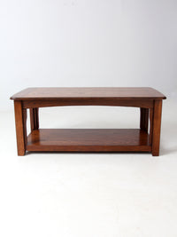 vintage oak coffee table with base shelf