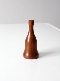 vintage mid-century turned wood hand bell