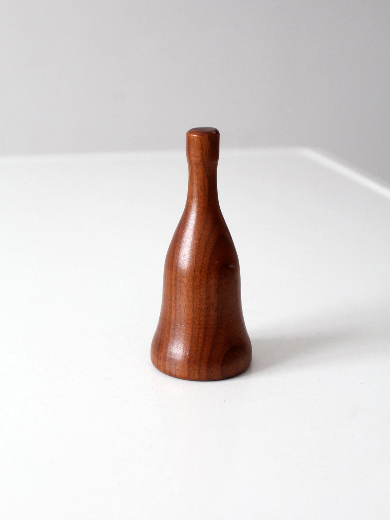 vintage mid-century turned wood hand bell