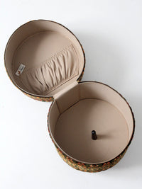 1960s Carry-All by Munro cut velvet jacquard wig case