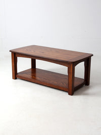 vintage oak coffee table with base shelf