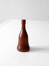 vintage mid-century turned wood hand bell