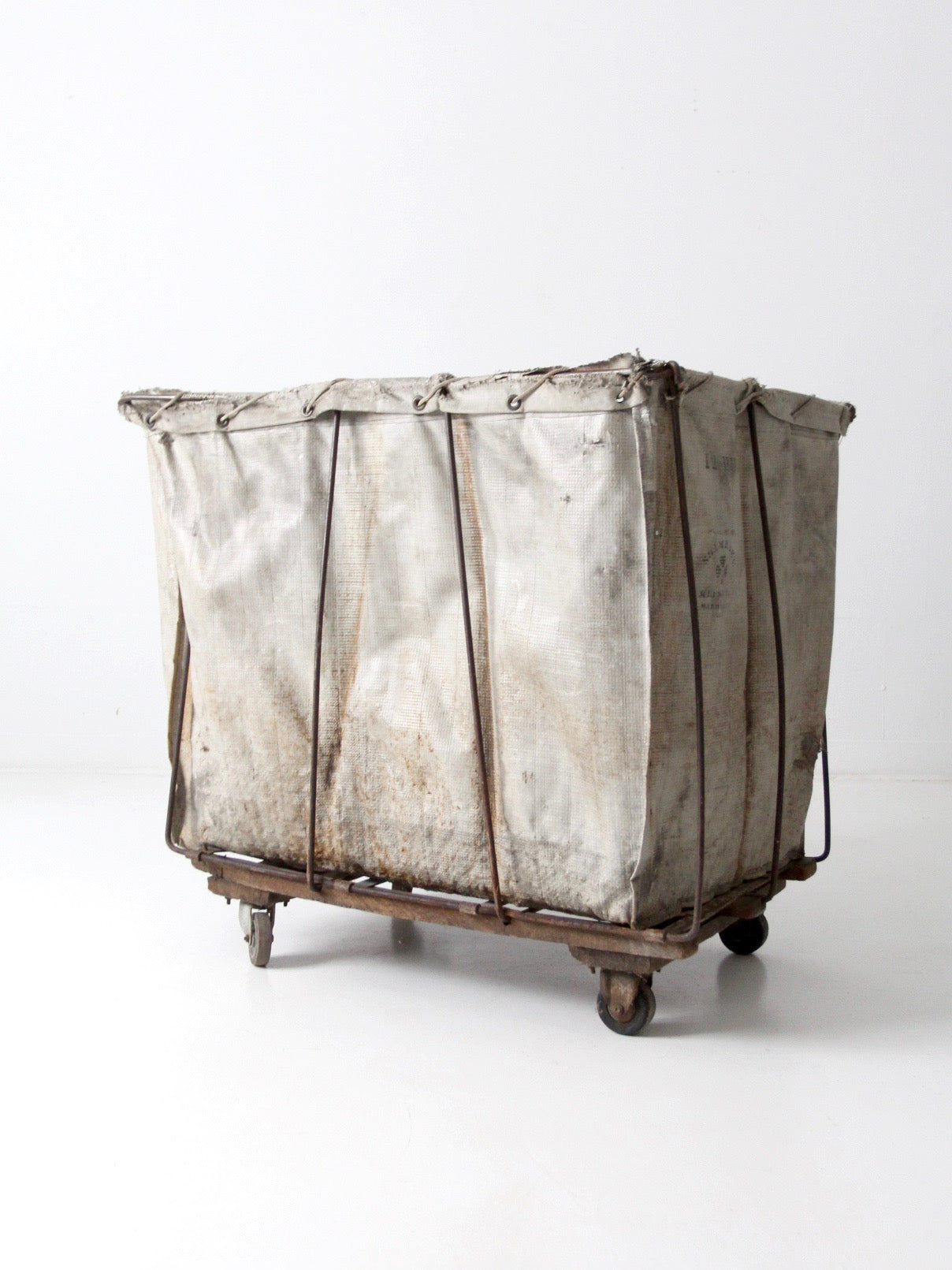 vintage industrial laundry cart