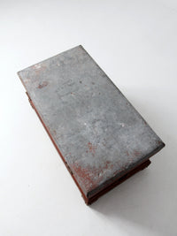 antique galvanized top wood chest