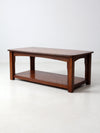 vintage oak coffee table with base shelf