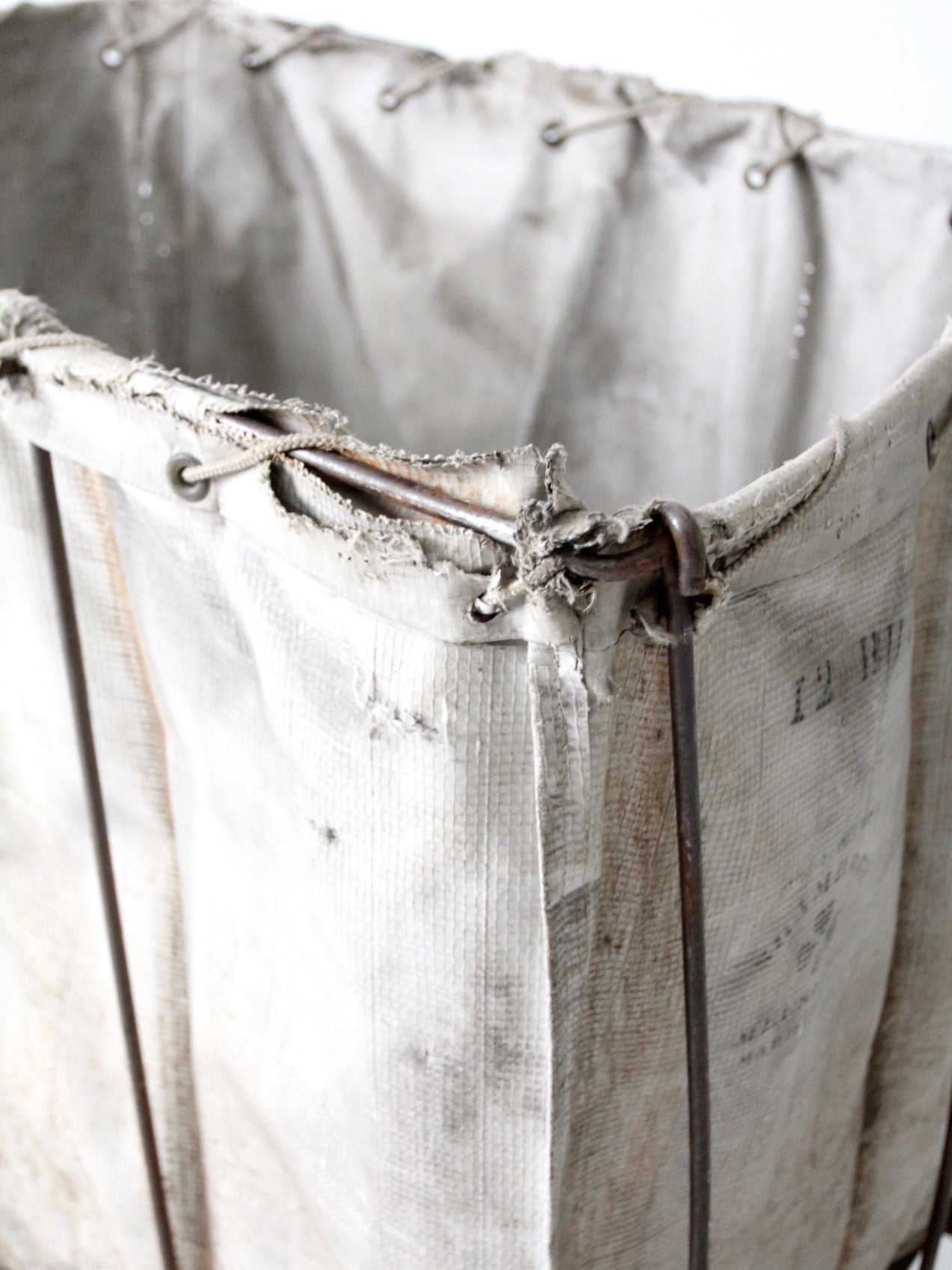 vintage industrial laundry cart