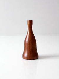 vintage mid-century turned wood hand bell