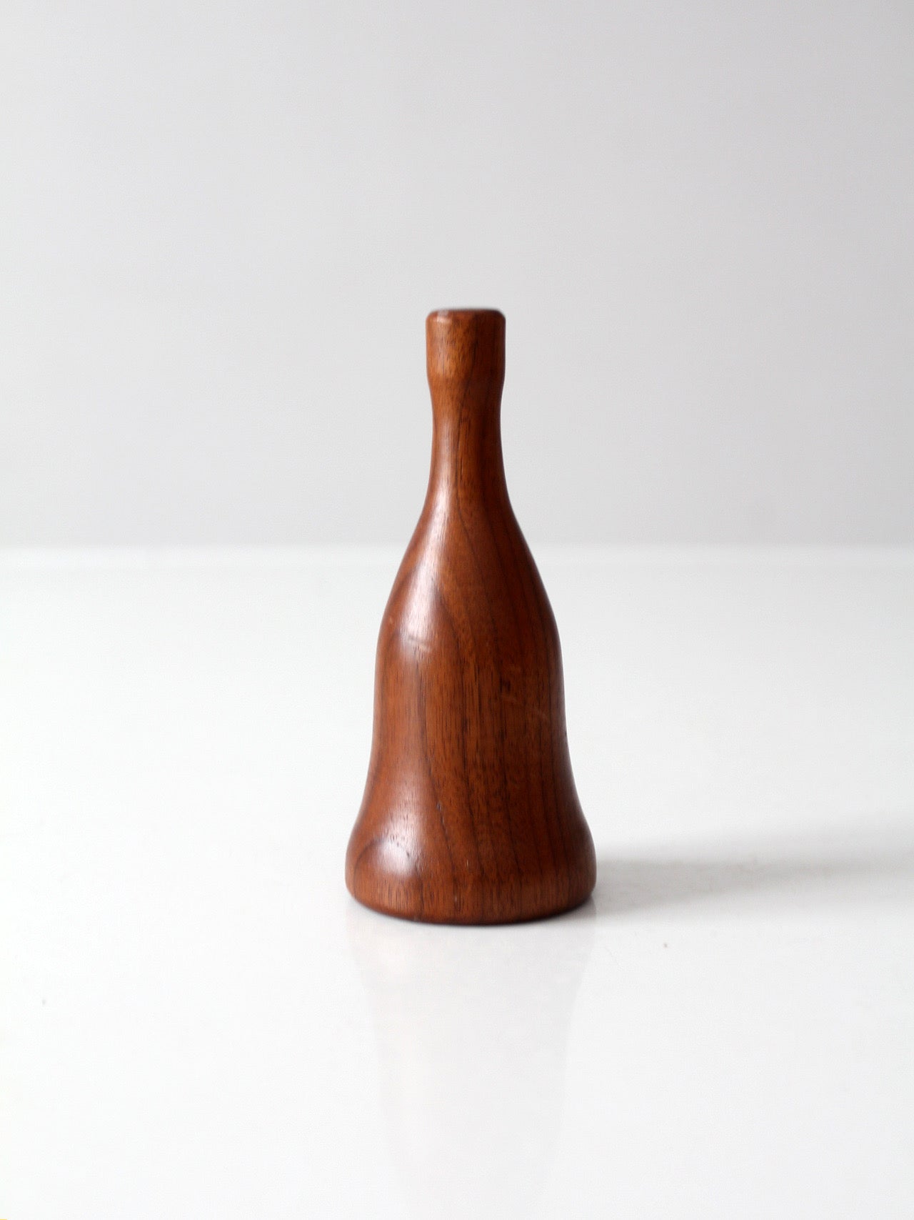 vintage mid-century turned wood hand bell
