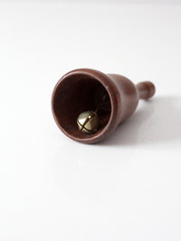 vintage mid-century turned wood hand bell