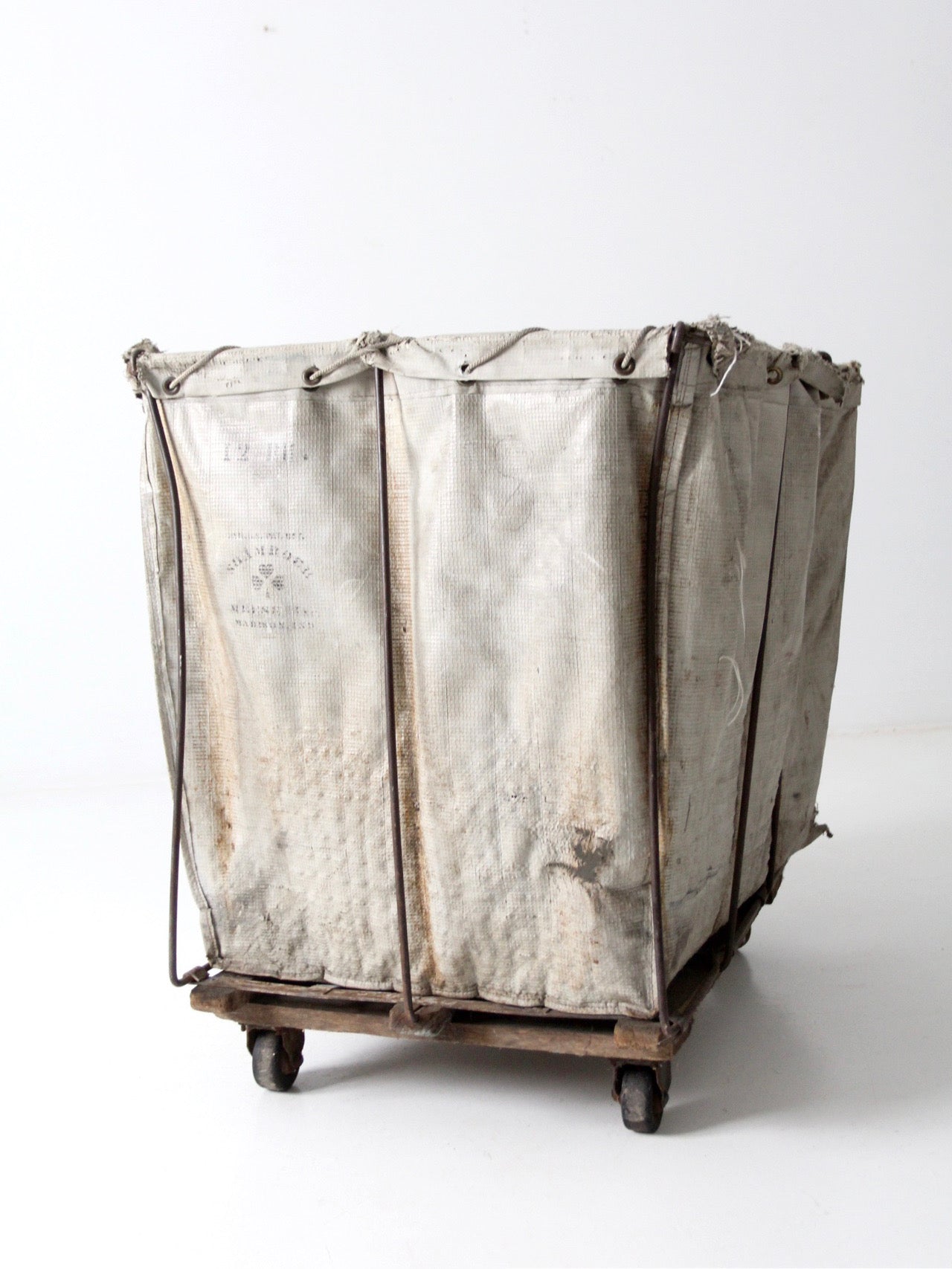 vintage industrial laundry cart