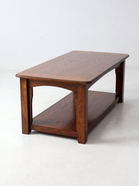 vintage oak coffee table with base shelf