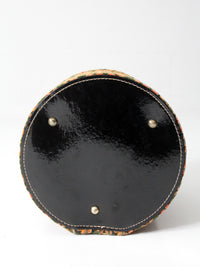 1960s Carry-All by Munro cut velvet jacquard wig case
