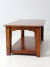 vintage oak coffee table with base shelf