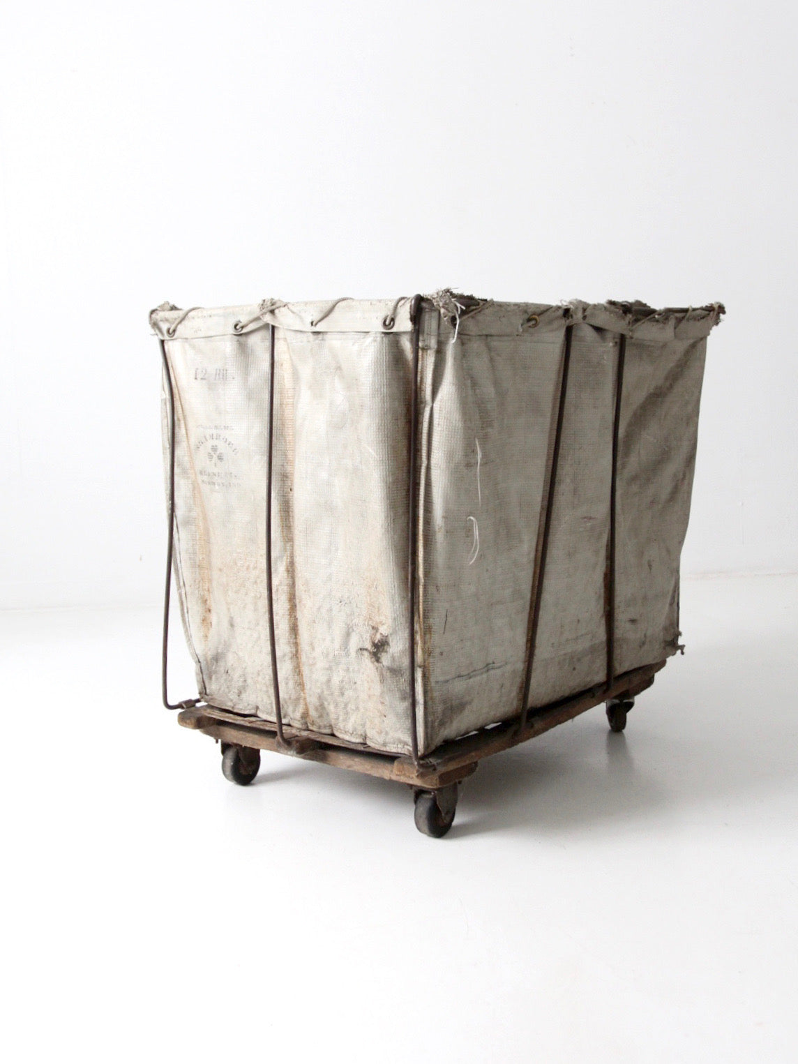 vintage industrial laundry cart