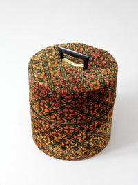 1960s Carry-All by Munro cut velvet jacquard wig case