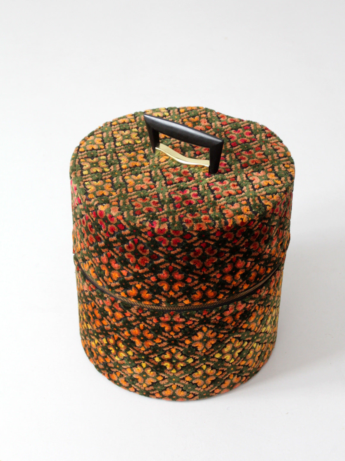 1960s Carry-All by Munro cut velvet jacquard wig case
