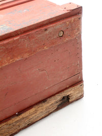 antique galvanized top wood chest