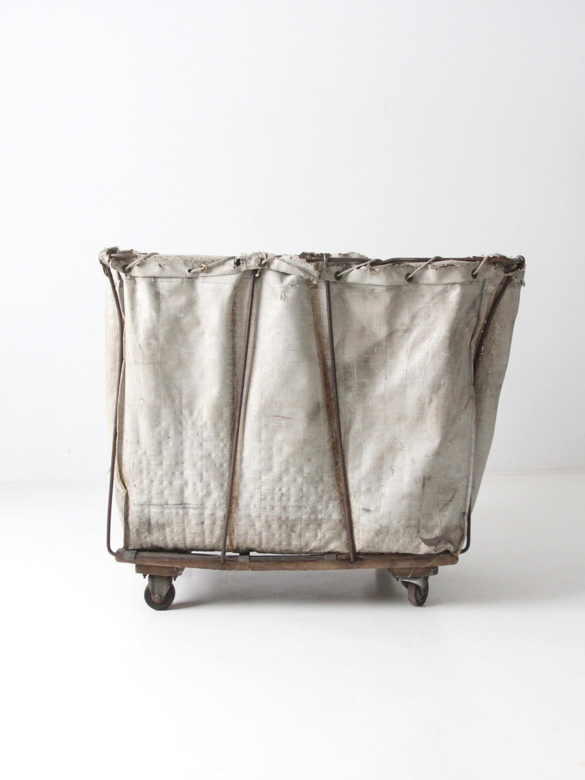 vintage industrial laundry cart