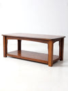 vintage oak coffee table with base shelf