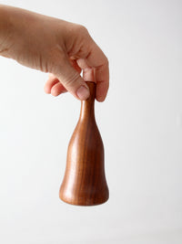 vintage mid-century turned wood hand bell