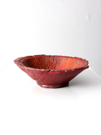 vintage studio pottery leaf bowl