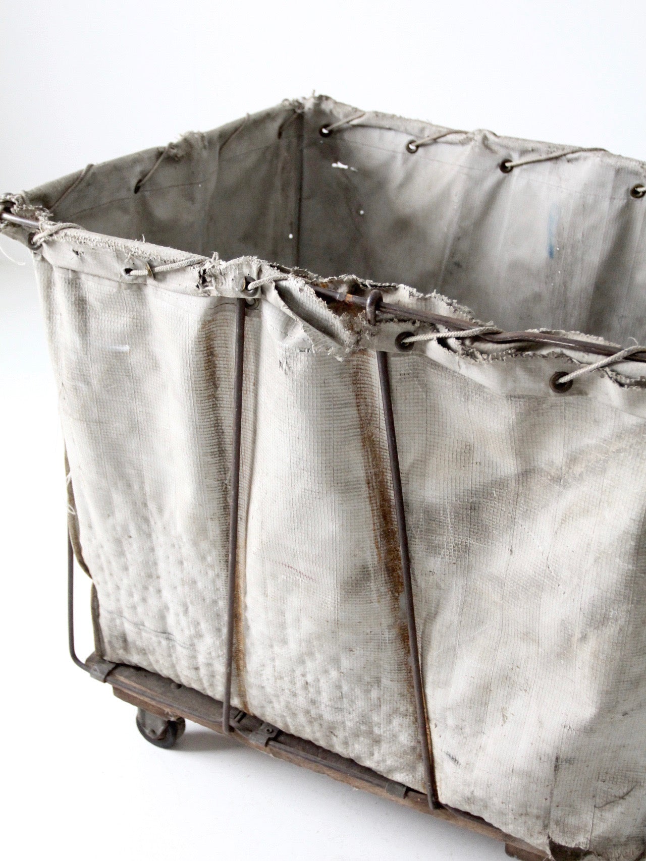 vintage industrial laundry cart