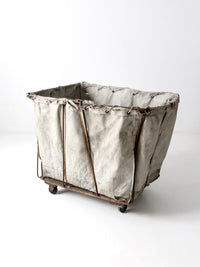 vintage industrial laundry cart