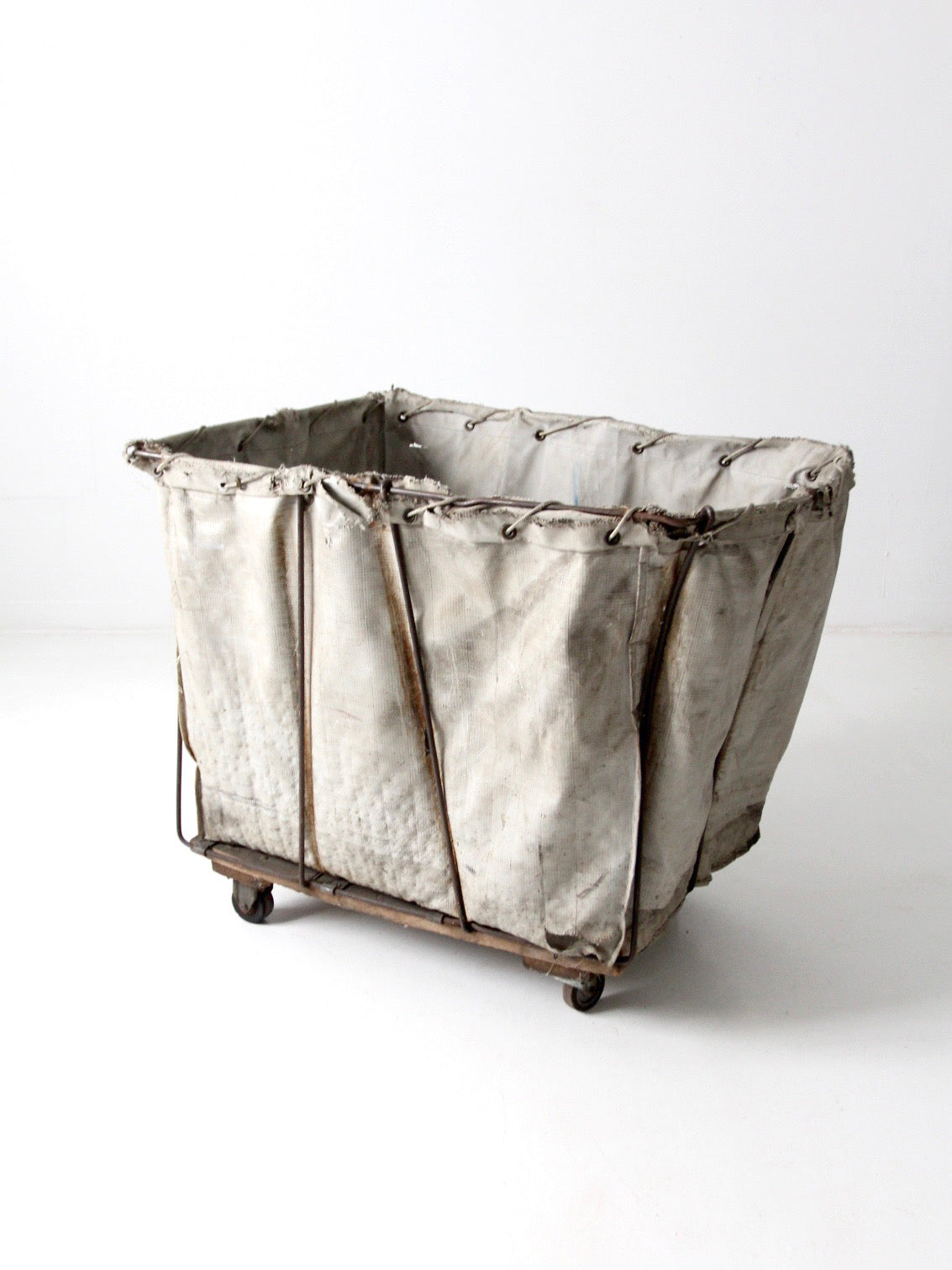 vintage industrial laundry cart