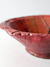 vintage studio pottery leaf bowl