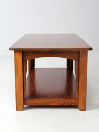 vintage oak coffee table with base shelf
