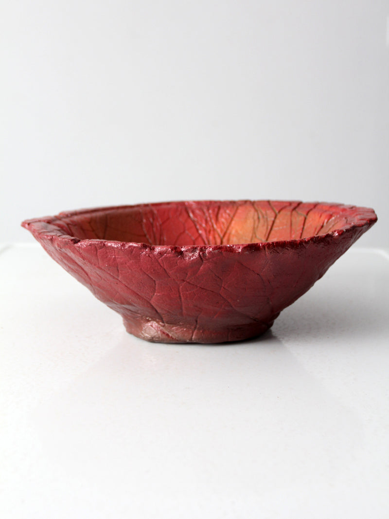 vintage studio pottery leaf bowl