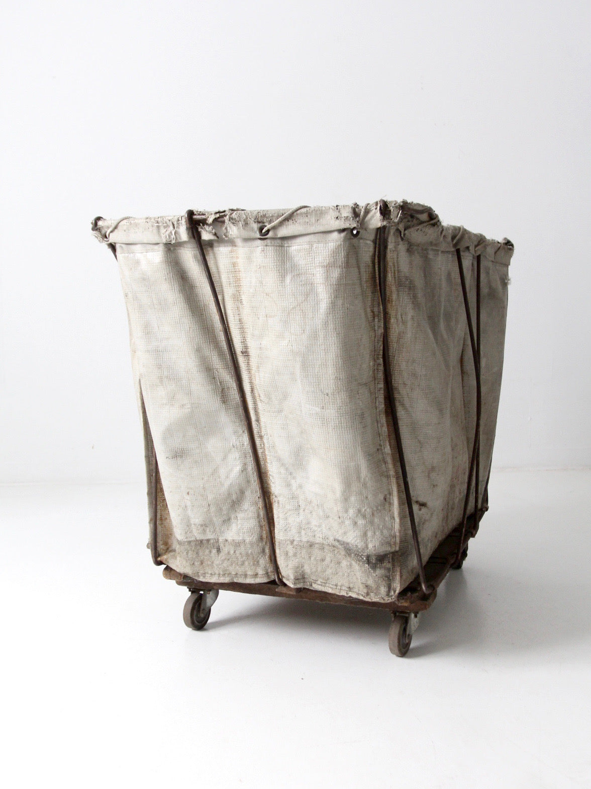vintage industrial laundry cart