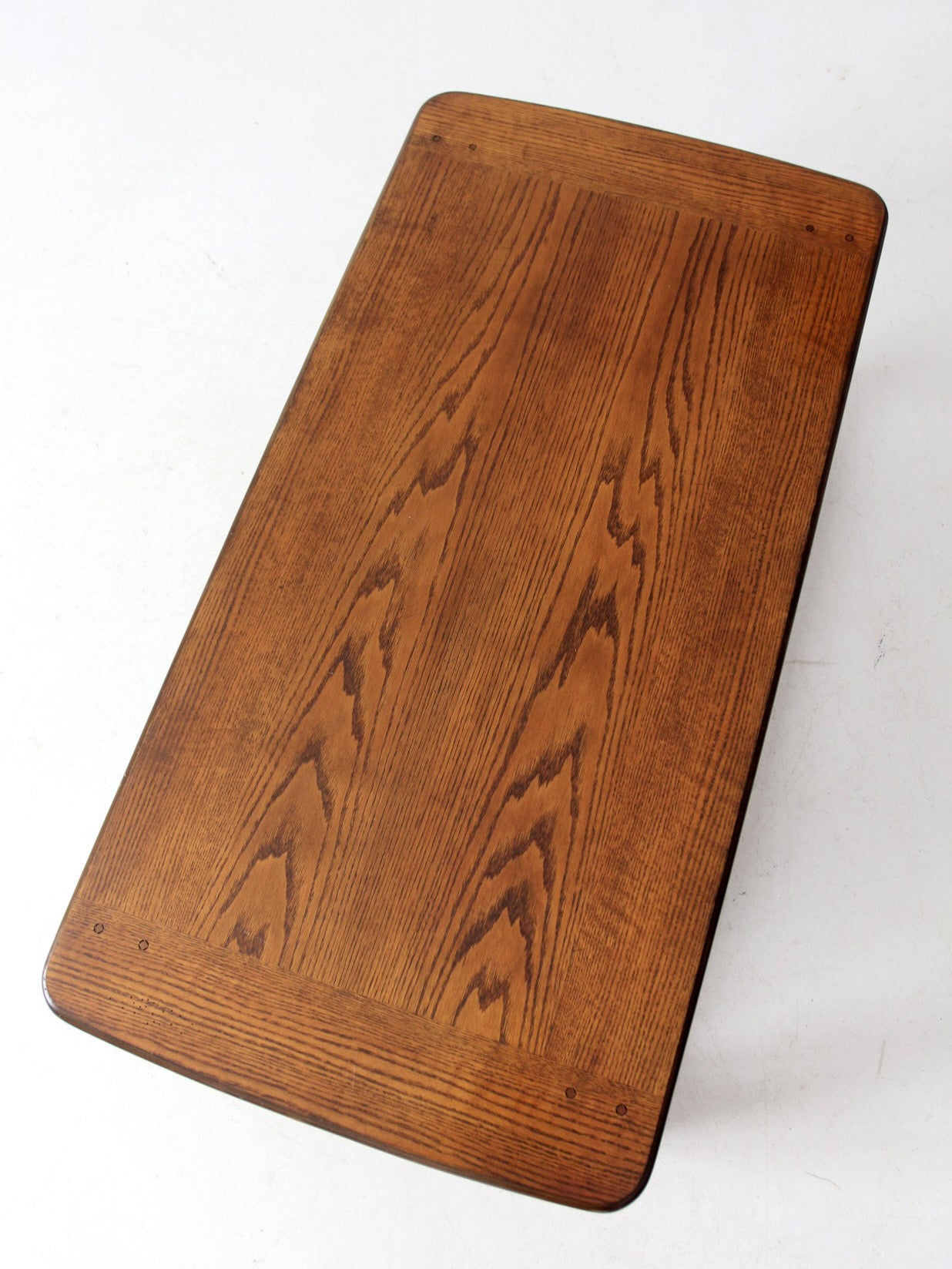 vintage oak coffee table with base shelf