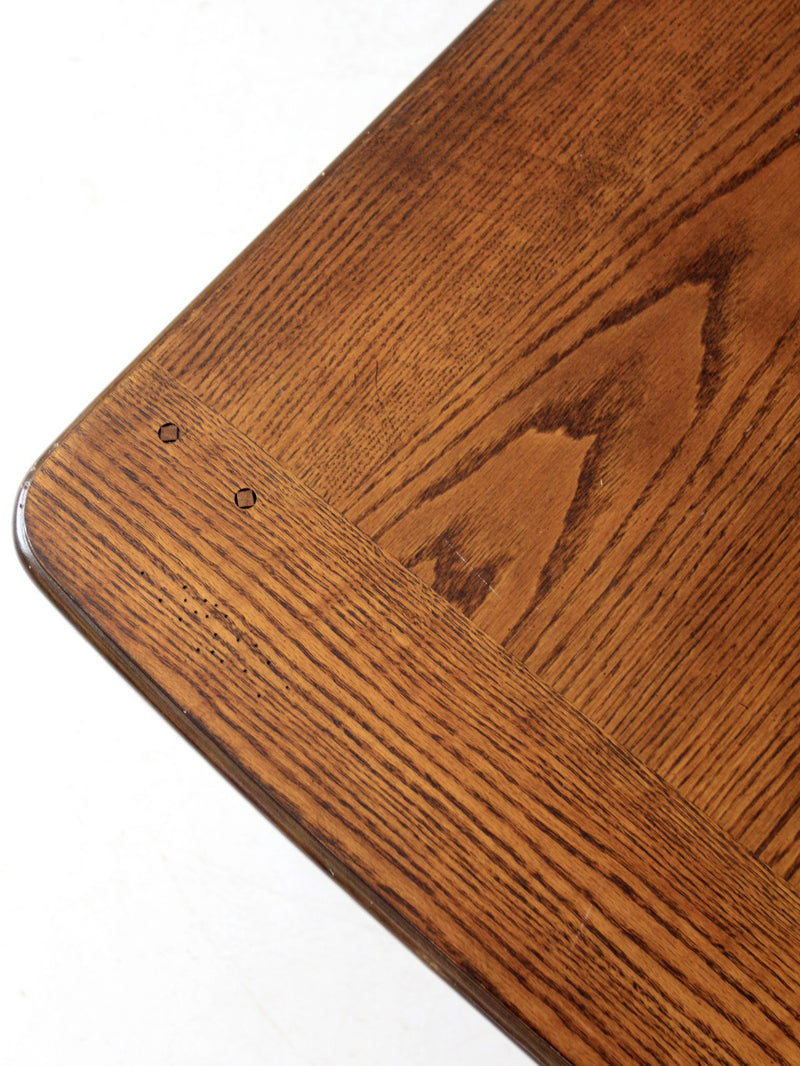 vintage oak coffee table with base shelf