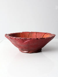 vintage studio pottery leaf bowl