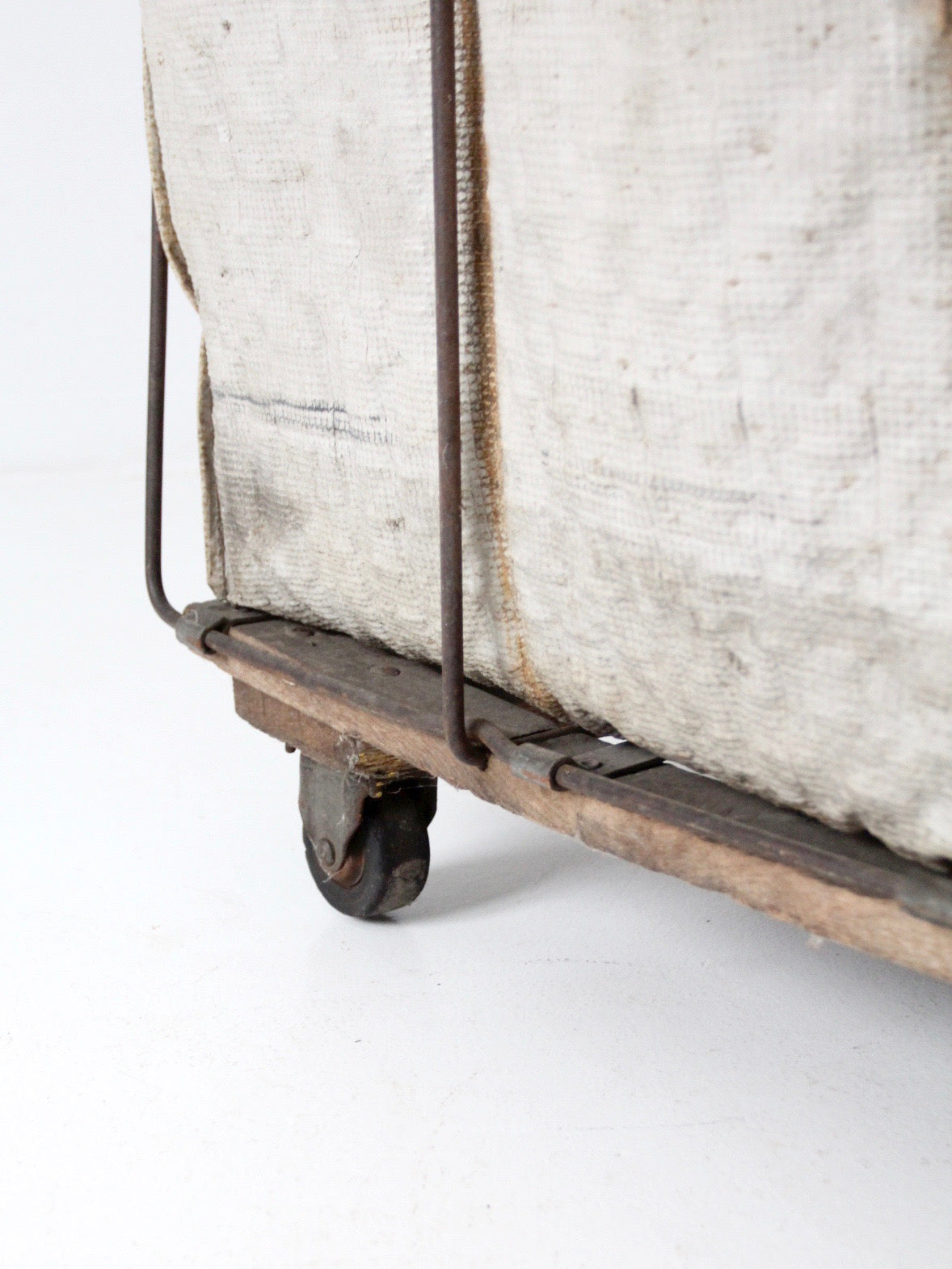 vintage industrial laundry cart