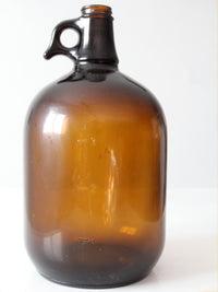 mid-century one-gallon amber glass jug
